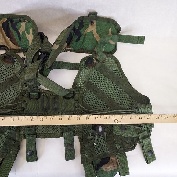 US Army Load Bearing Vest LBV Woodland Camo Tactical Harness Adjustable NEW - Picture 12 of 15